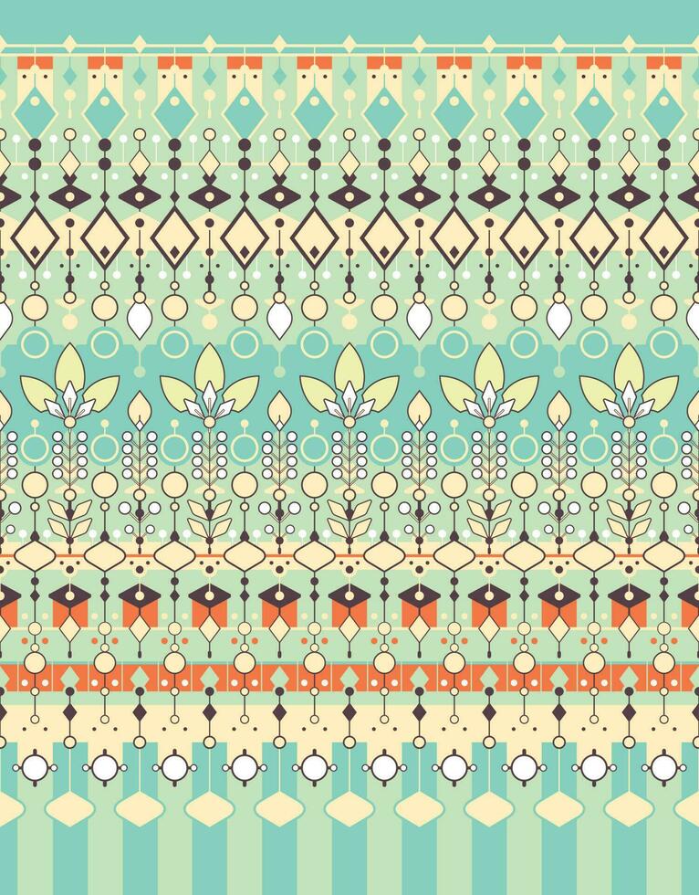 geometric and organic ethnic fabric pattern for cloth carpet wallpaper background wrapping etc. vector