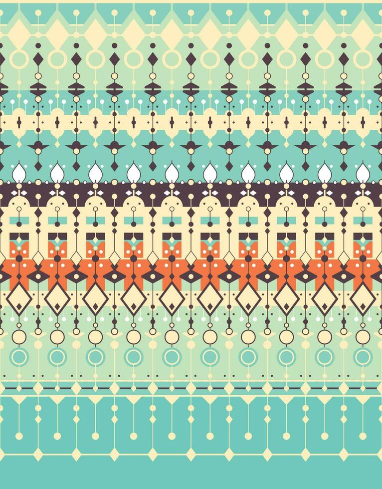 geometric ethnic fabric pattern for cloth carpet wallpaper background wrapping etc. vector