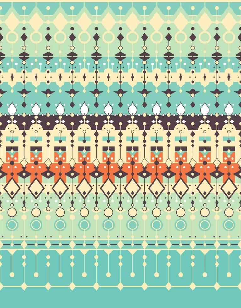 geometric ethnic fabric pattern for cloth carpet wallpaper background wrapping etc. vector