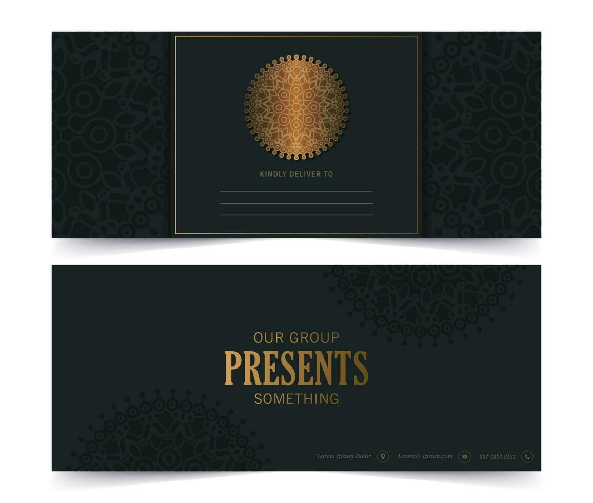 luxury gold emblem invitation card template vector