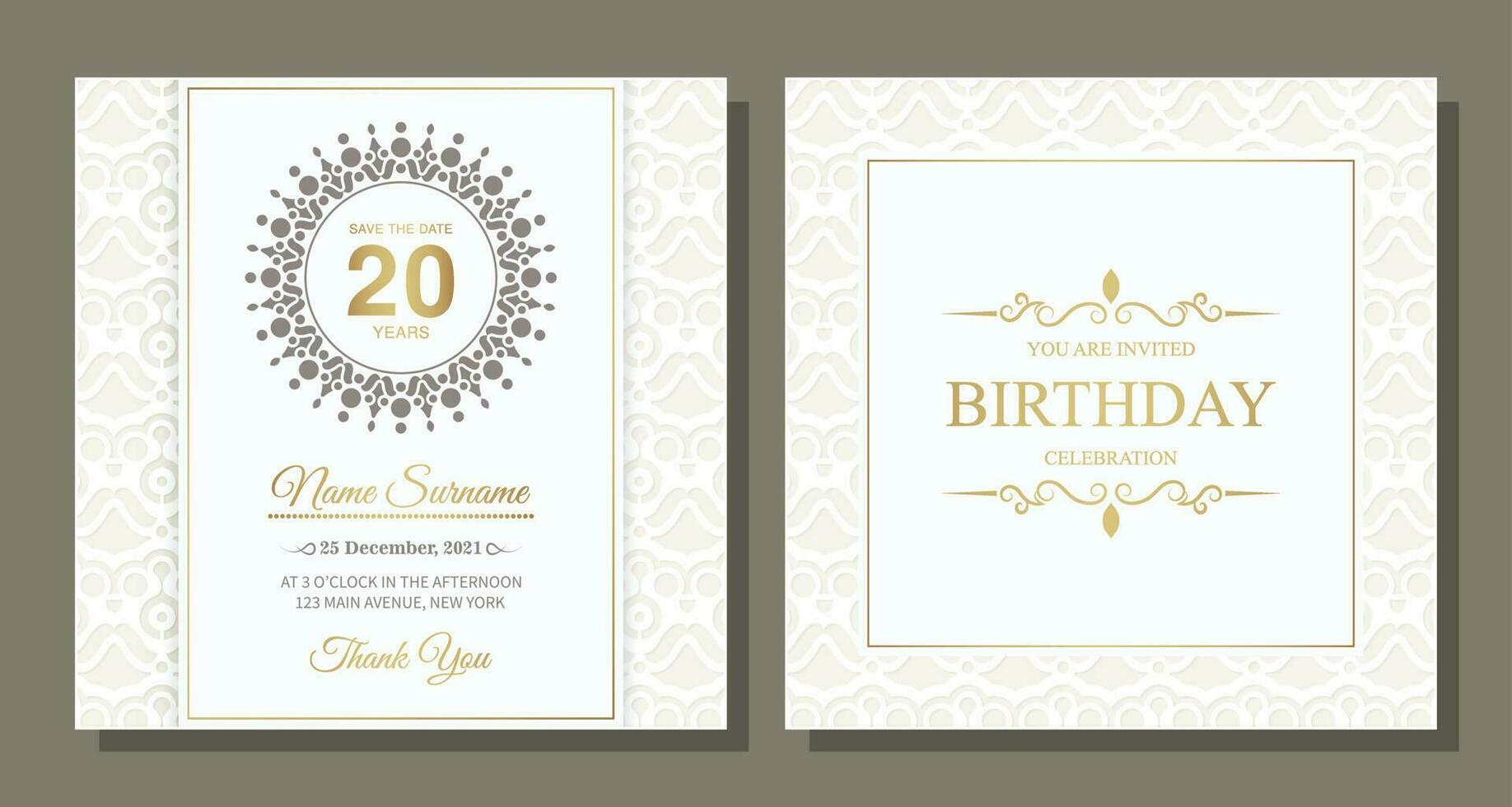 elegante plantilla de invitación de cumpleaños vector