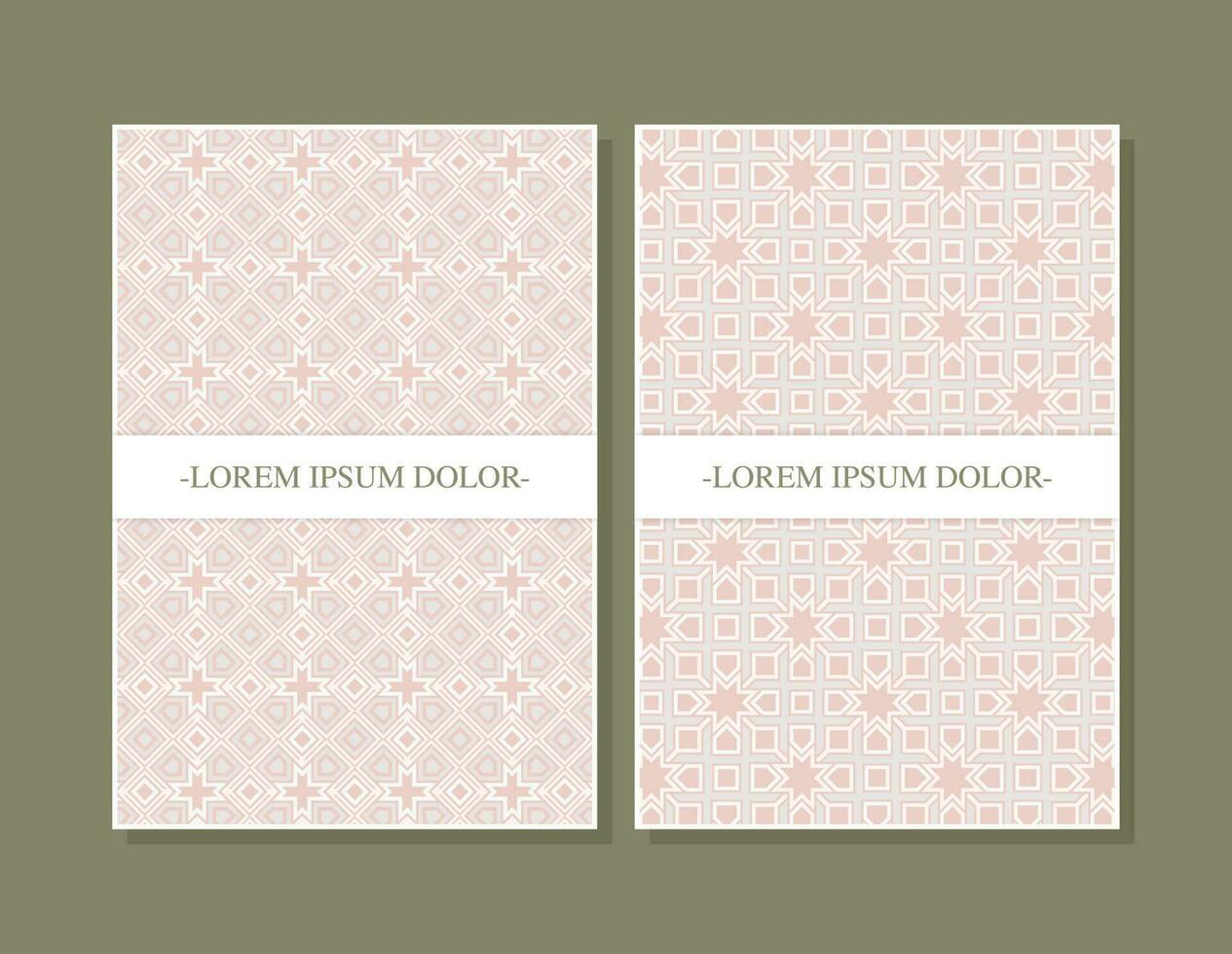 vintage geometric pattern cover set vector