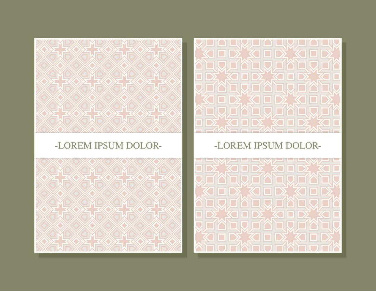 vintage geometric pattern cover set vector