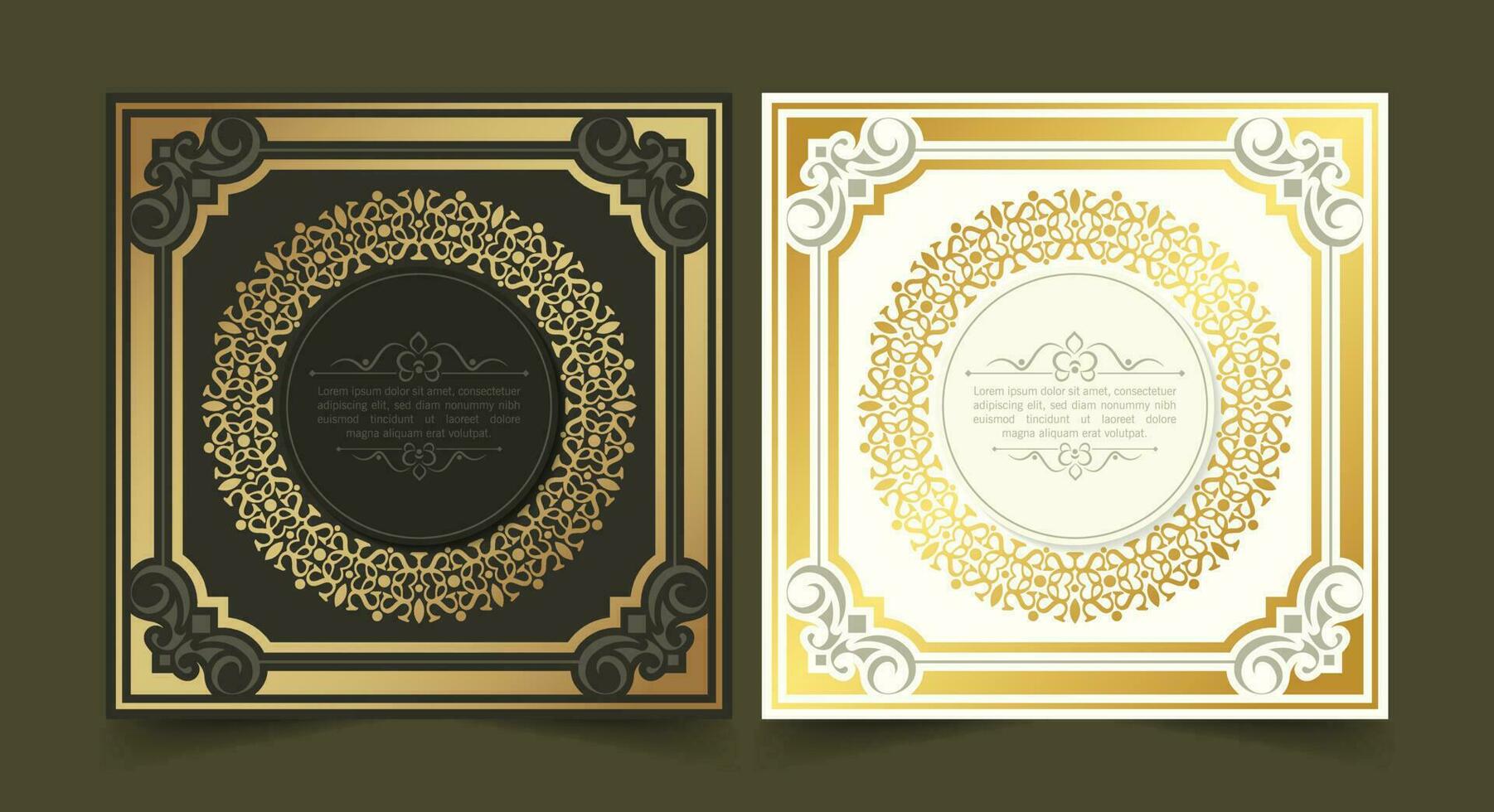 Calligraphic square ornament frame lines vector
