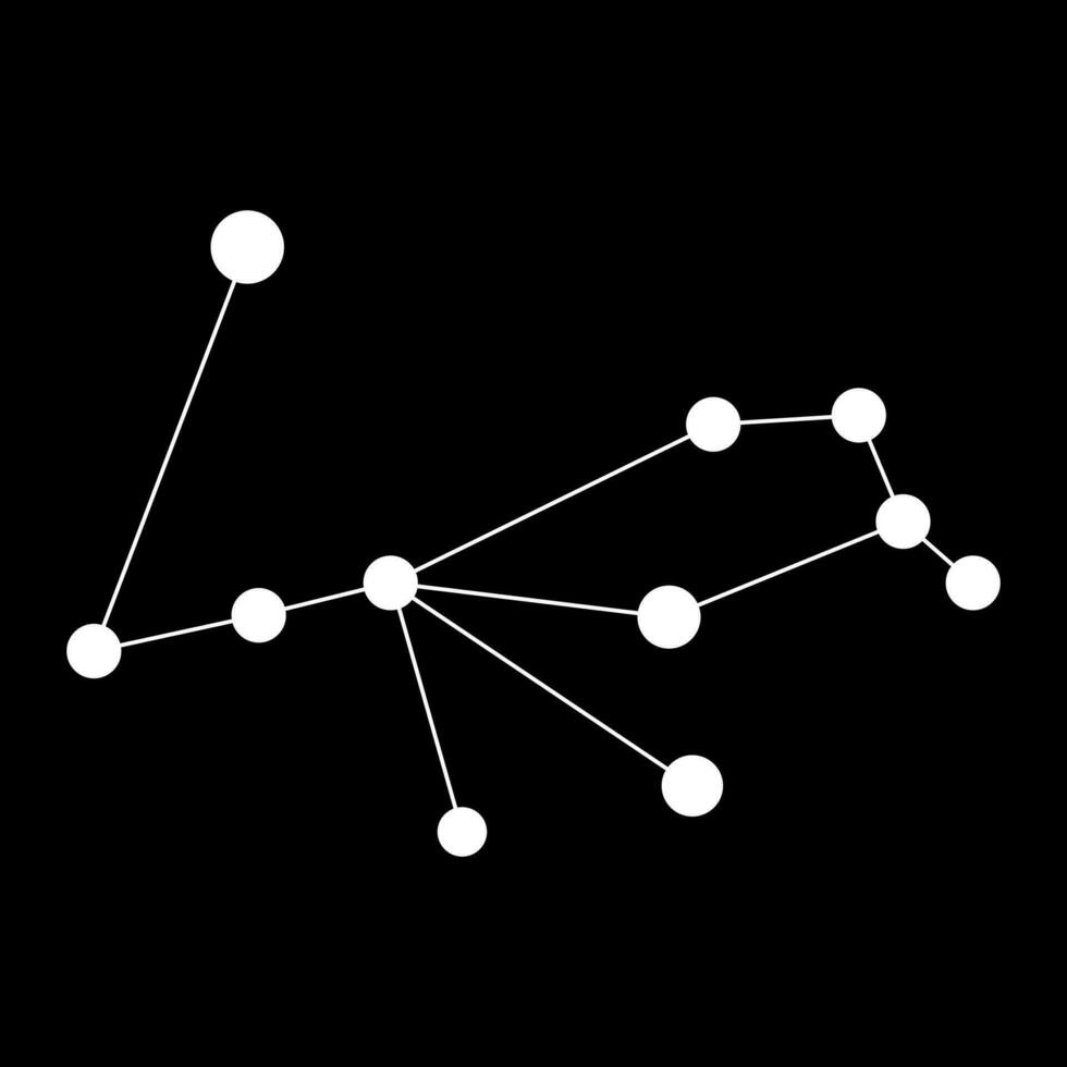 Pavo constellation map. Vector illustration.