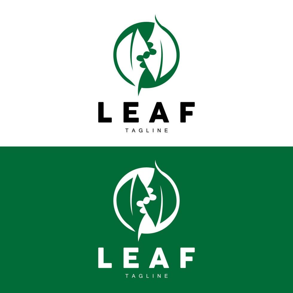 Green Leaf Logo, Ecology Natural Plant Vector, Nature Design, Illustration Template Icon vector