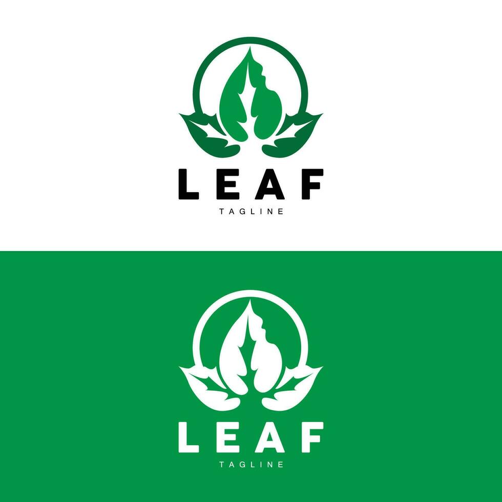 Green Leaf Logo, Ecology Natural Plant Vector, Nature Design, Illustration Template Icon vector