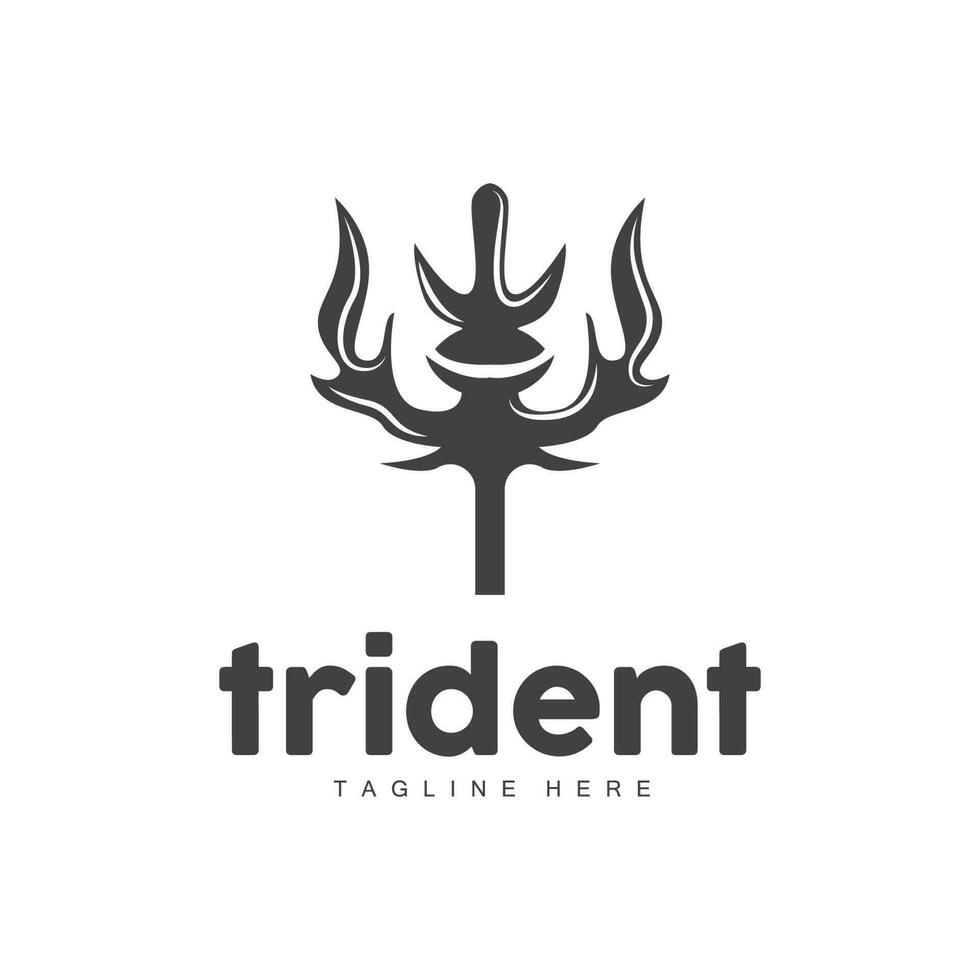 tridente logo, elegante sencillo minimalista diseño, Zeus Dios arma vector, Templete ilustración símbolo icono vector