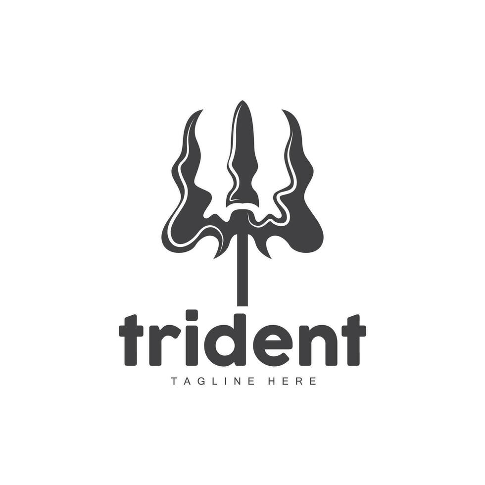 tridente logo, elegante sencillo minimalista diseño, Zeus Dios arma vector, Templete ilustración símbolo icono vector