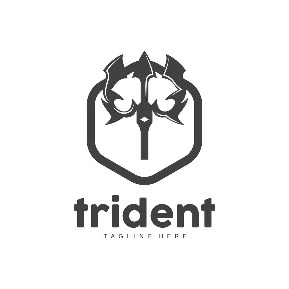 tridente logo, elegante sencillo minimalista diseño, Zeus Dios arma vector, Templete ilustración símbolo icono vector