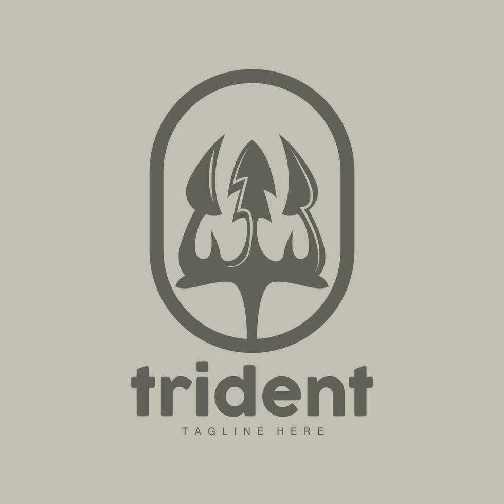 tridente logo, elegante sencillo minimalista diseño, Zeus Dios arma vector, Templete ilustración símbolo icono vector