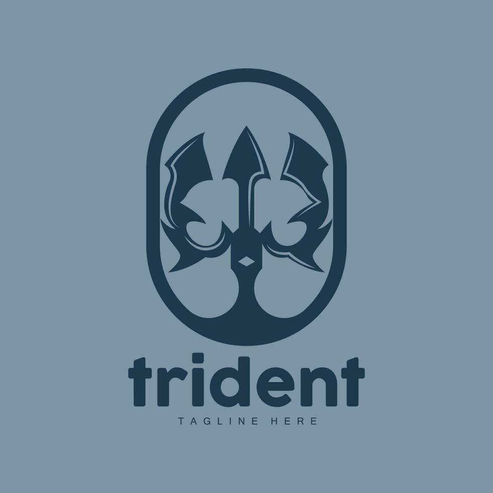 tridente logo, elegante sencillo minimalista diseño, Zeus Dios arma vector, Templete ilustración símbolo icono vector