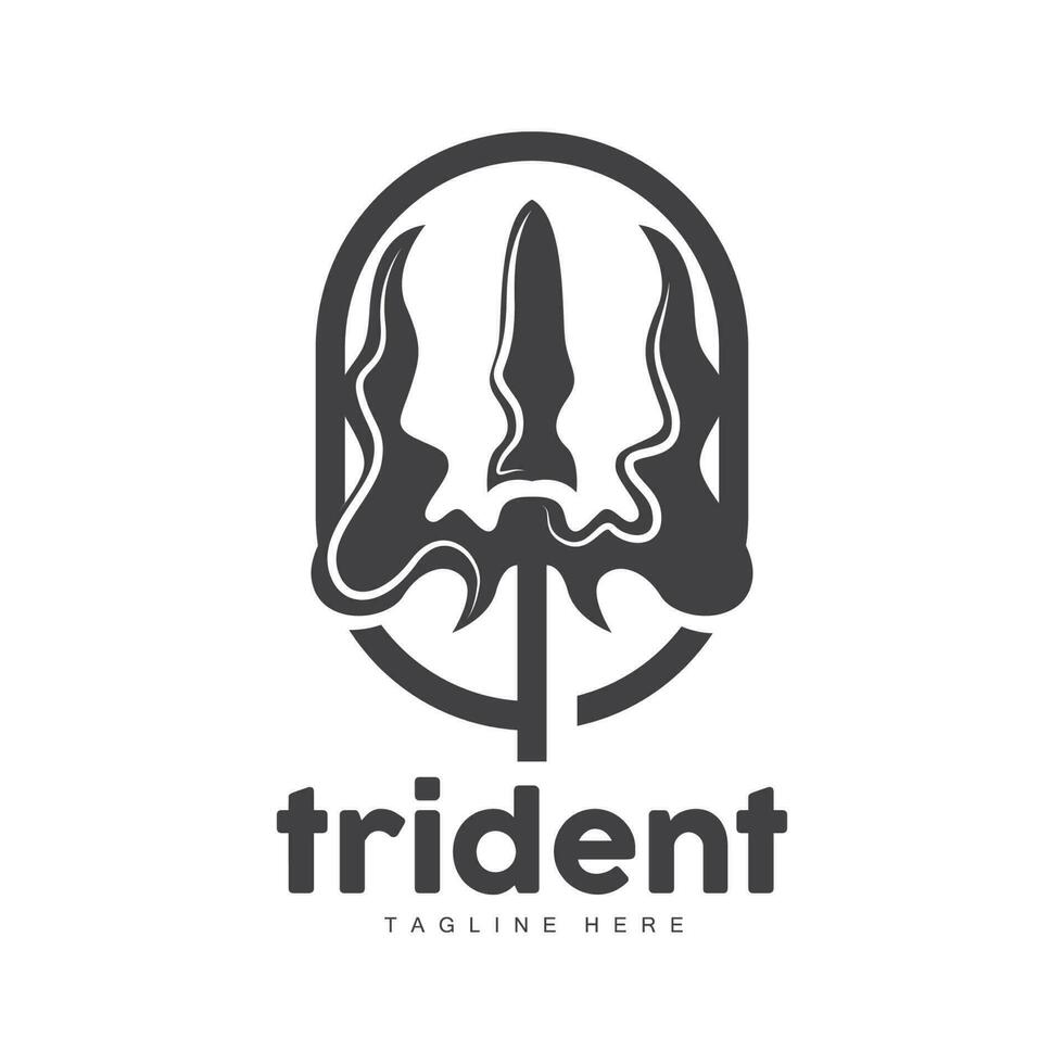 tridente logo, elegante sencillo minimalista diseño, Zeus Dios arma vector, Templete ilustración símbolo icono vector