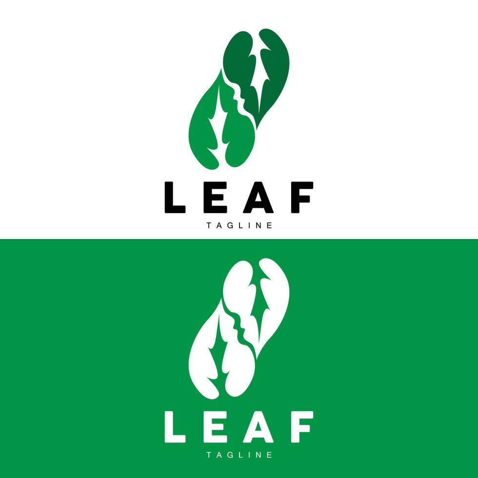 Green Leaf Logo, Ecology Natural Plant Vector, Nature Design, Illustration Template Icon vector