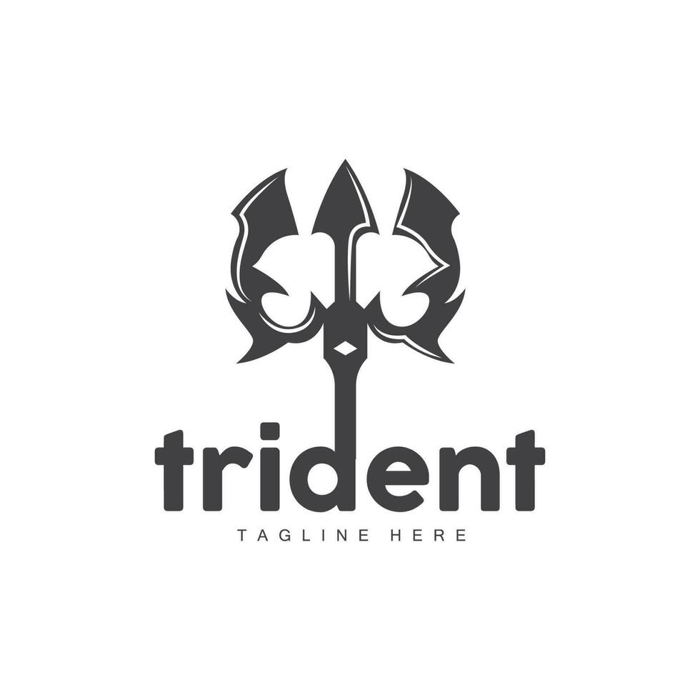 tridente logo, elegante sencillo minimalista diseño, Zeus Dios arma vector, Templete ilustración símbolo icono vector