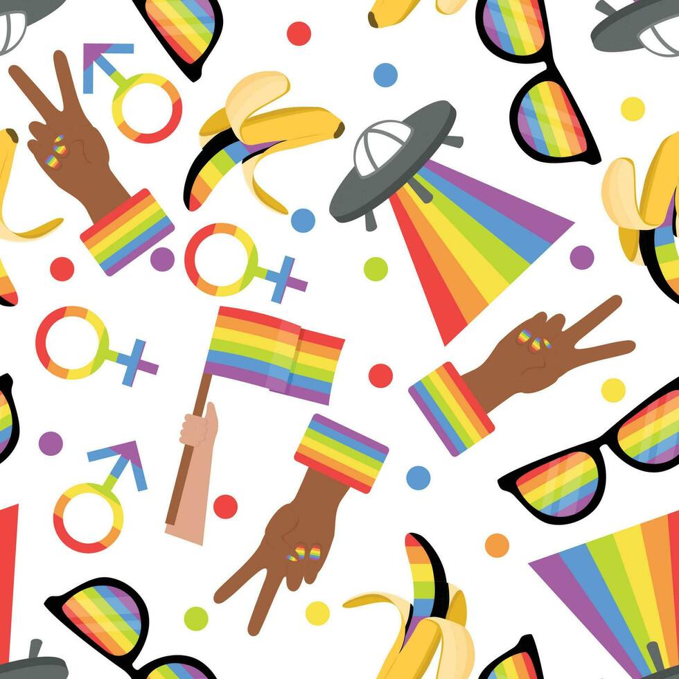 Seamless pattern of LGBTQ concept. Vector illustraiton.
