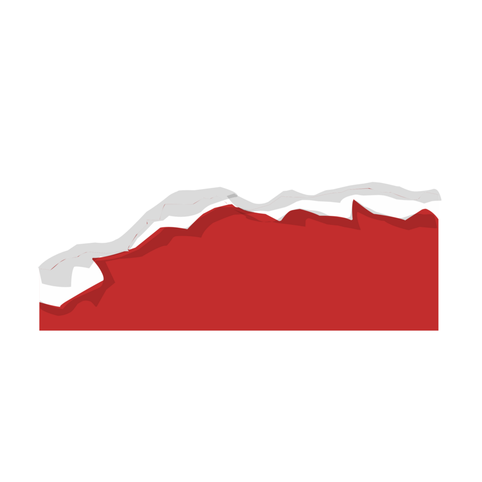 Red and white torn paper png