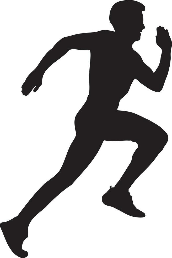 Editable Silhouette of the Running Guy vector
