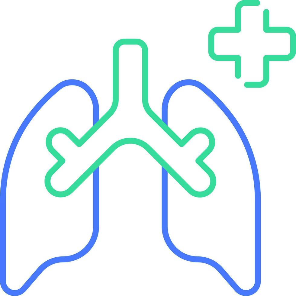 Lungs health line icon vector