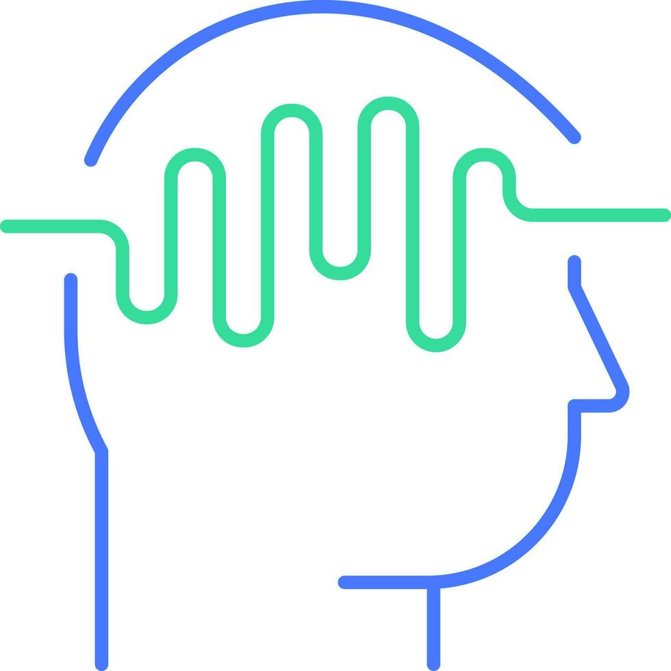 Brainwaves line icon vector