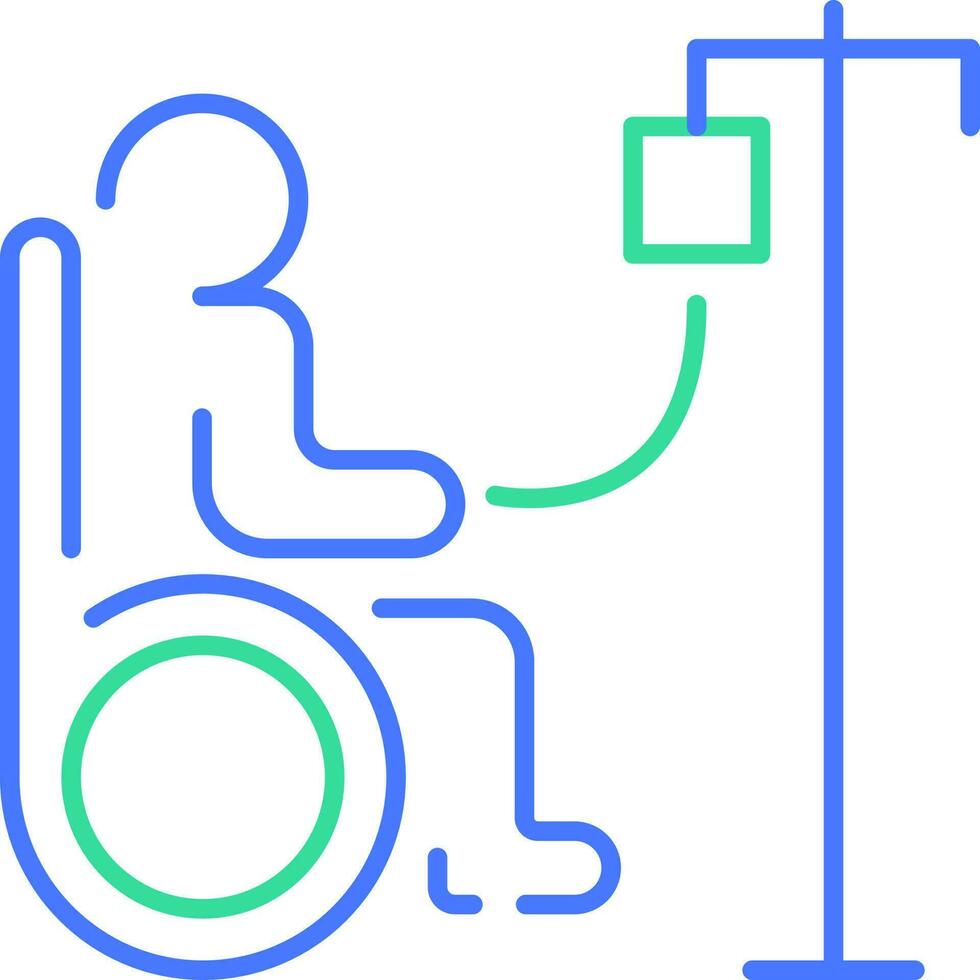 icono de línea de silla de ruedas vector