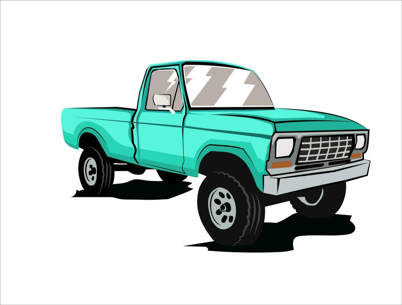 car pick up truck vector isolated