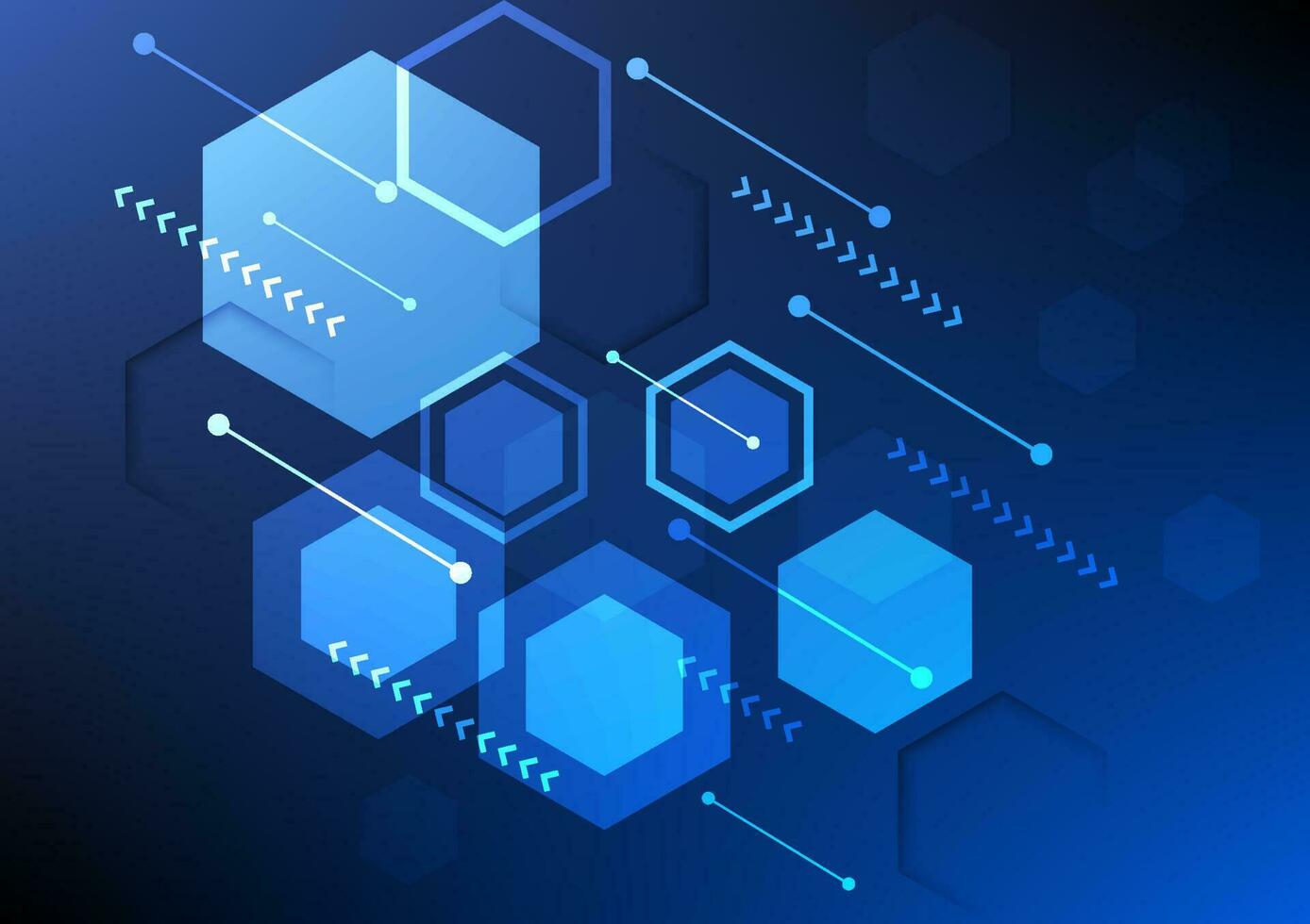 Abstract background technology hexagon conveys the internals of the digital systems working behind them to deliver accurate information. vector