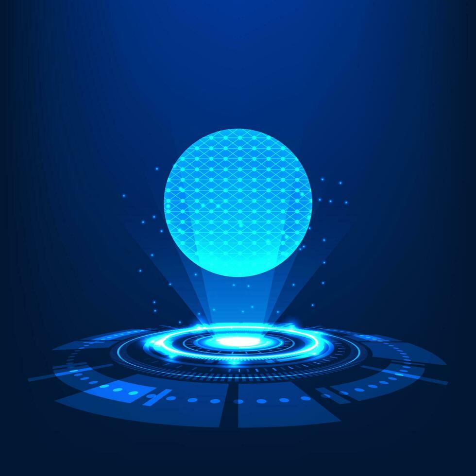 Modern technology hologram displays operating system information system smart technology It also helps to grow the business in a leap forward. vector