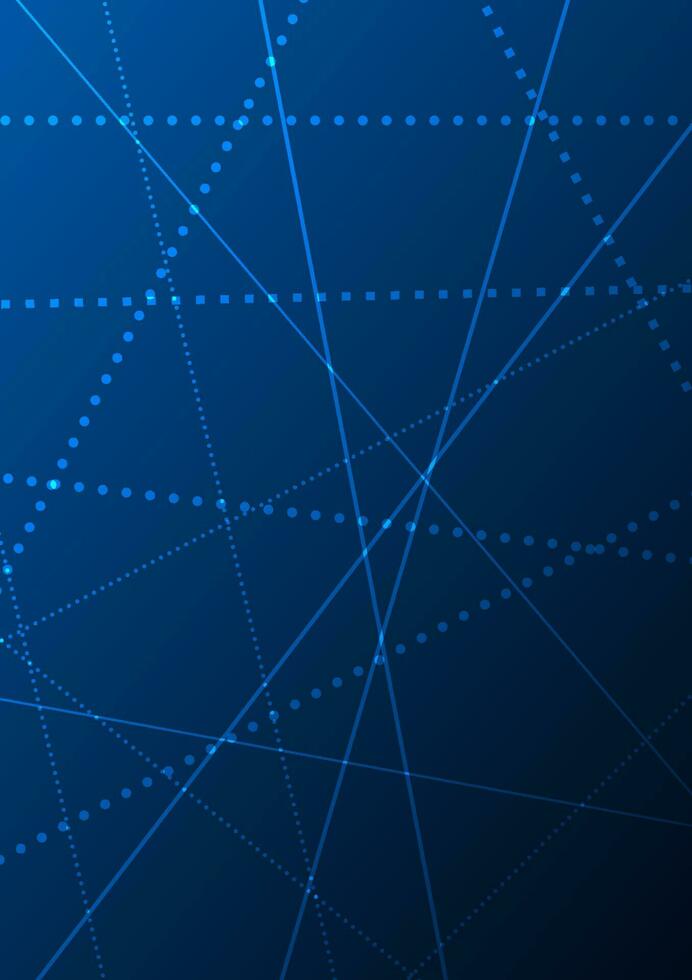 Abstract background technology uses color shading along with dot lines to make it look more modern and digital. The main emphasis is on dark blue tones. vector