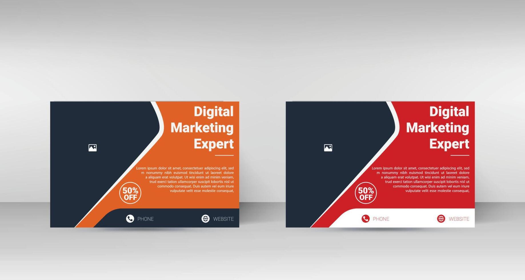 Digital Marketing Postcard Design vector