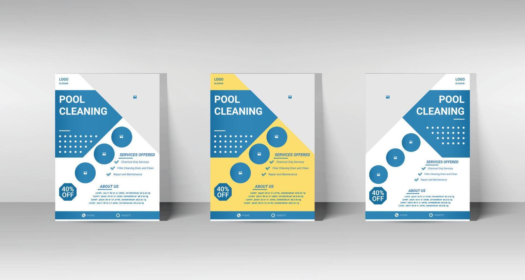 Swimming Pool Cleaning Service Flyer Template. Cleaning Service flyer, poster, banner design. a4 size prin ready file. vector