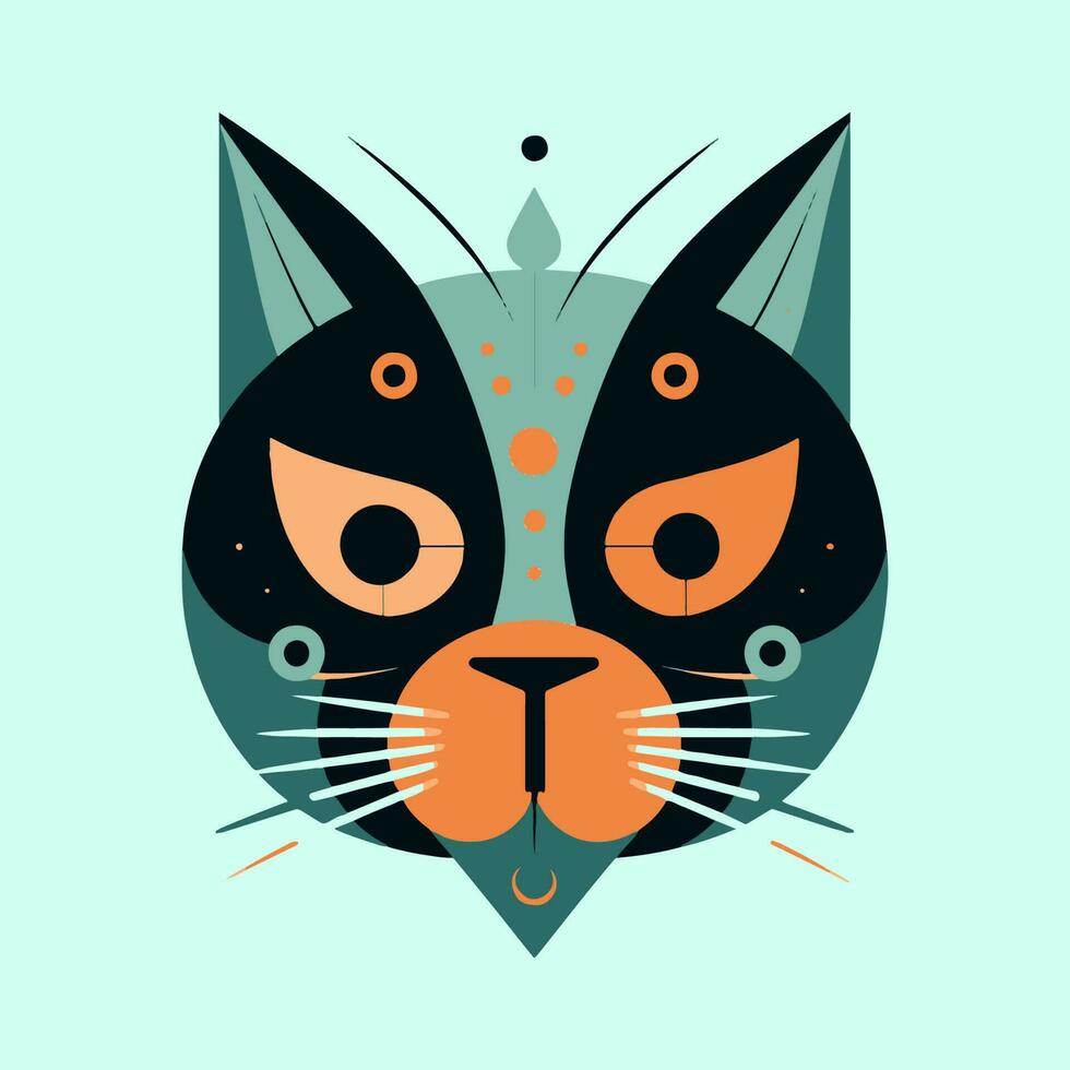 Get your paws on our stylish cat head logo. This flat design illustration is the purrfect way to showcase your feline flair vector