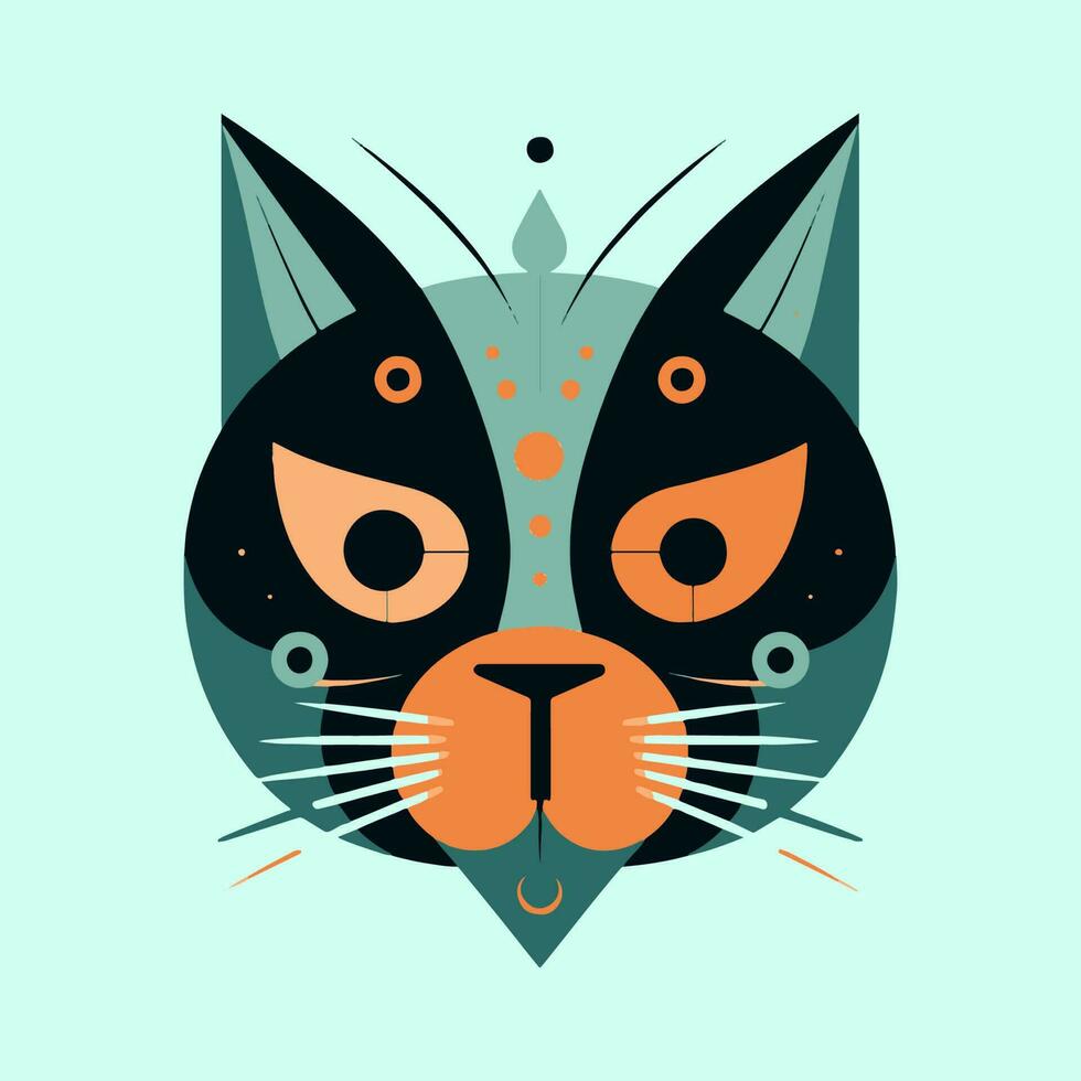 obtener tu patas en nuestra elegante gato cabeza logo. esta plano diseño ilustración es el perfecto camino a escaparate tu felino instinto vector