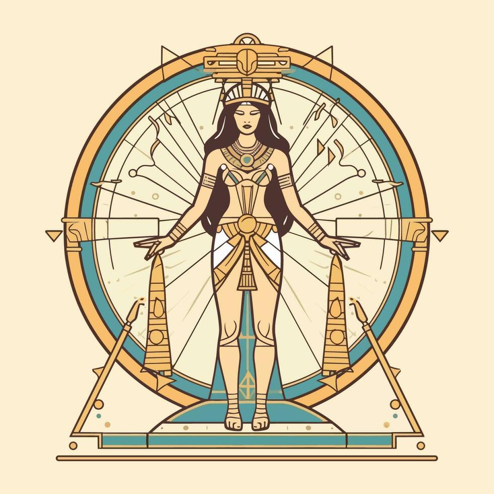 Egypt Cleopatra illustration is regal and captivating, perfect for designs that embody power and strength vector