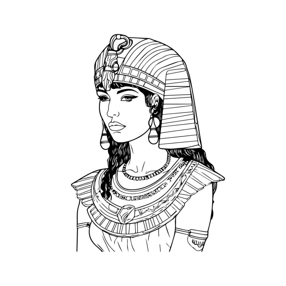 Experience the power of the pharaohs with our stunning Cleopatra upper body illustration. This regal artwork is fit for a queen vector