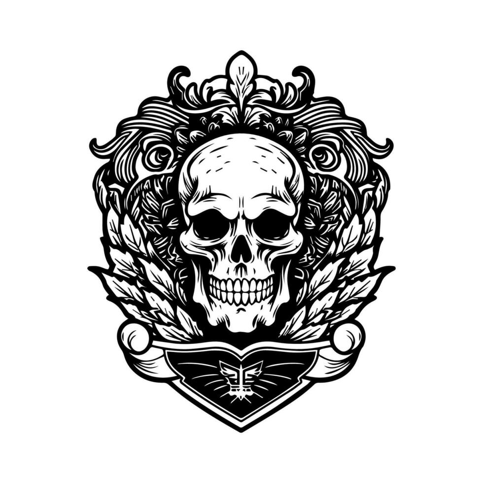 Mexican girl illustration and Mexican skull emblem logo capture the rich heritage and symbolism of Mexico, perfect for designs that celebrate Mexican culture and tradition. vector