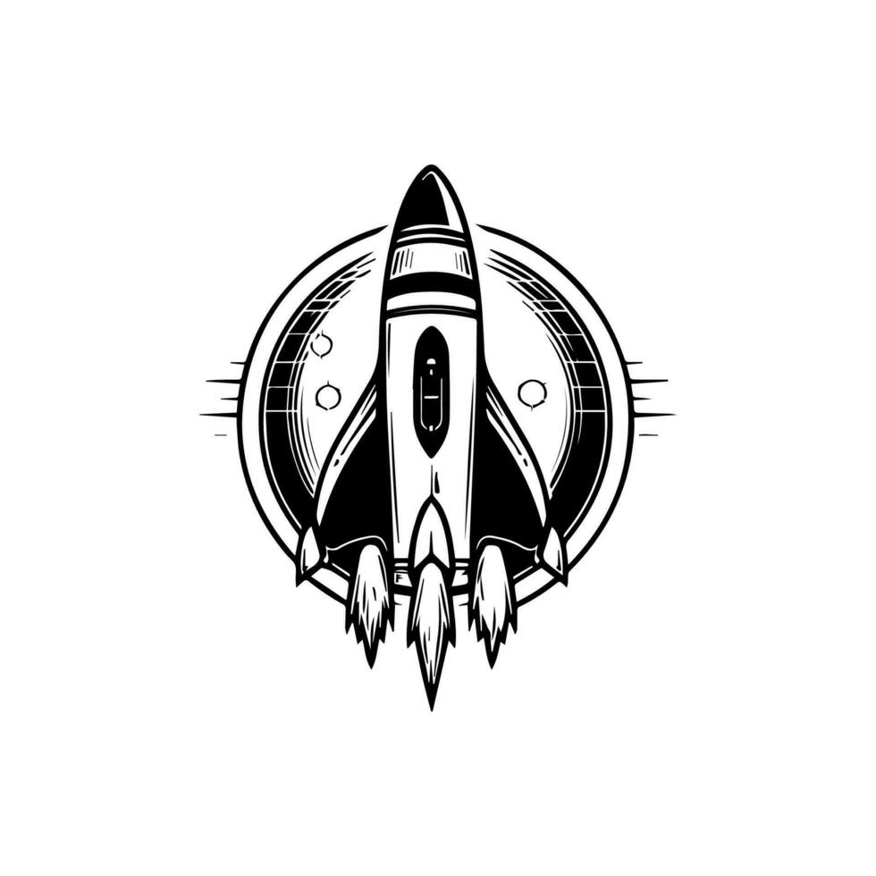 Blast off to success with our dynamic rocket logo design. This energetic illustration is perfect for brands that want to soar to new heights. vector