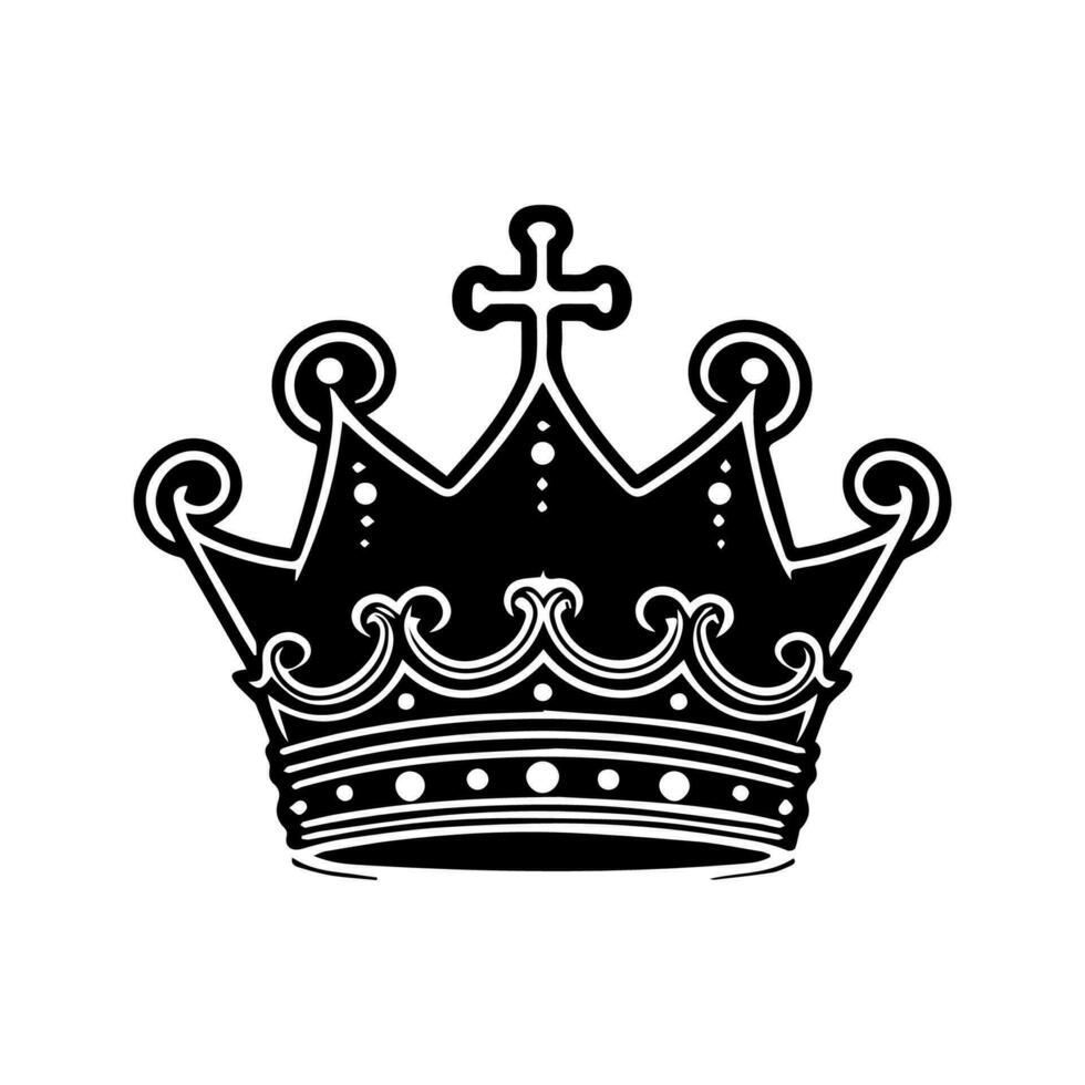 Simple crown logo design illustration symbol vector