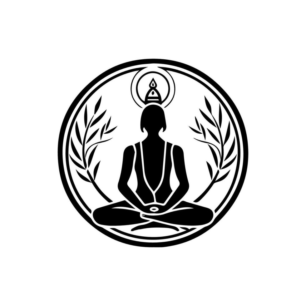 Mindfulness logo design embodies the spirit of calm and awareness. This elegant illustration is perfect for wellness and meditation brands. vector