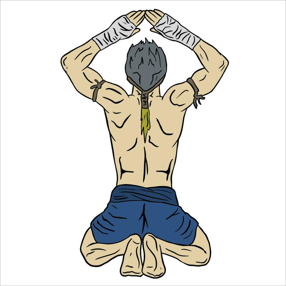 Illustration of a Muay Thai Fighter vector