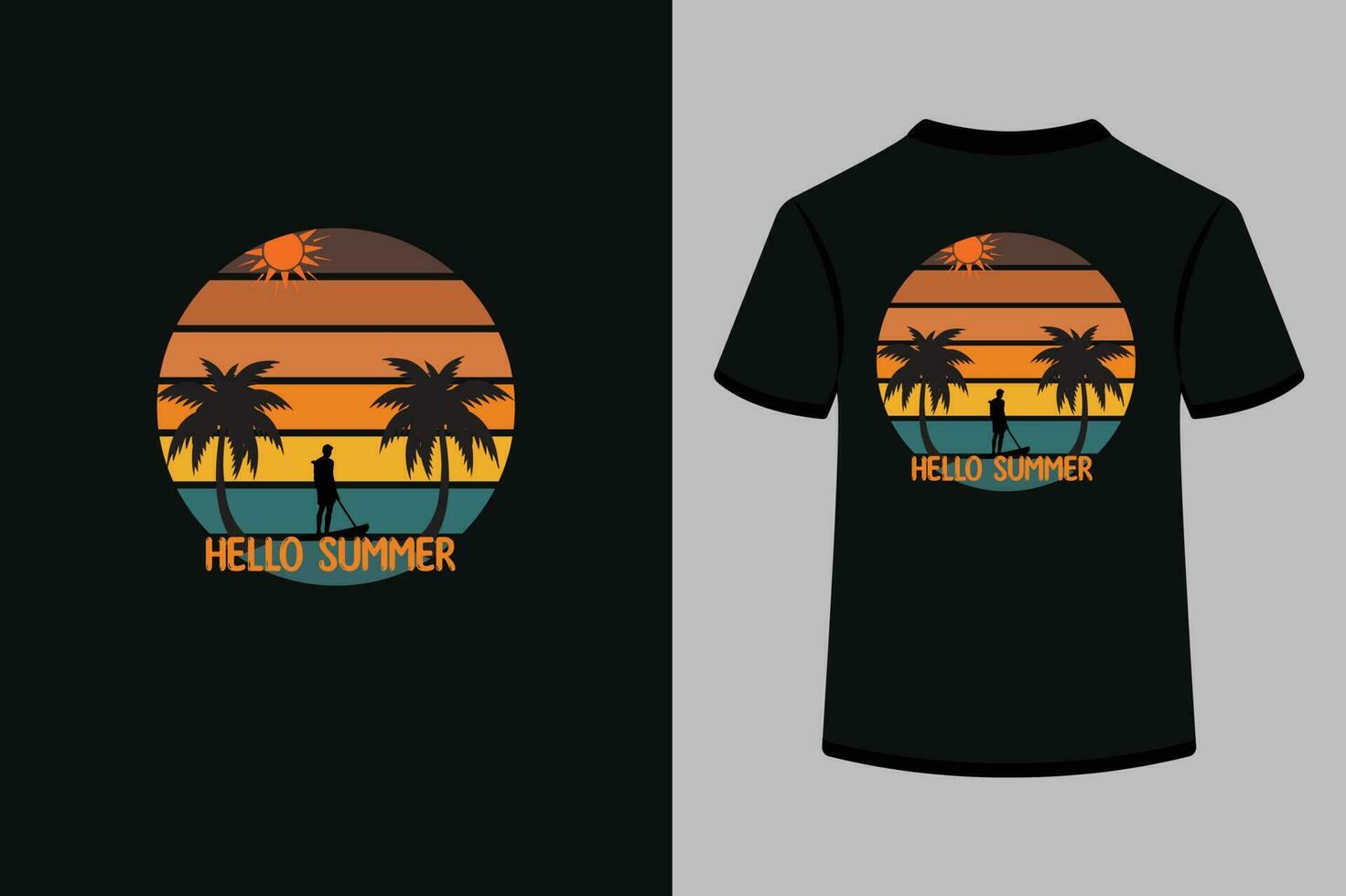 Hello summer creative typography t shirt design vector