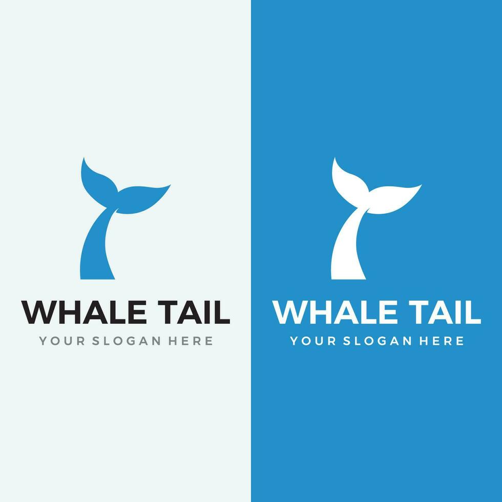 Whale mammal tail animal logo template design with water waves concept. vector