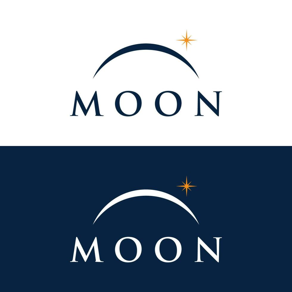 Logo design template crescent and star with modern concept isolated on background. vector