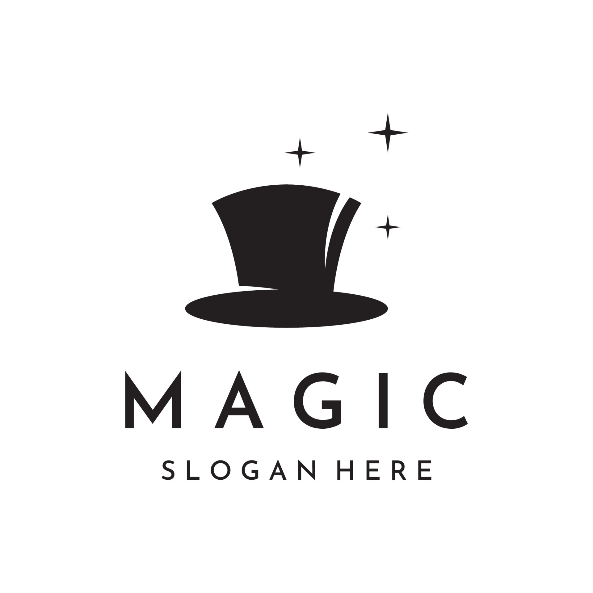 Simple Magician Hat With Star Sign Logo Template Design With Creative simple-magician-hat-with-star-sign-logo-template-design-with-creative