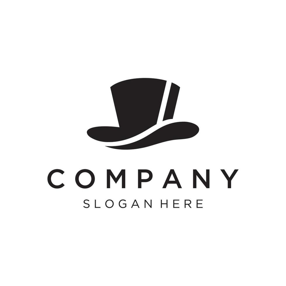 Simple magician hat with star sign logo template design with creative idea. vector
