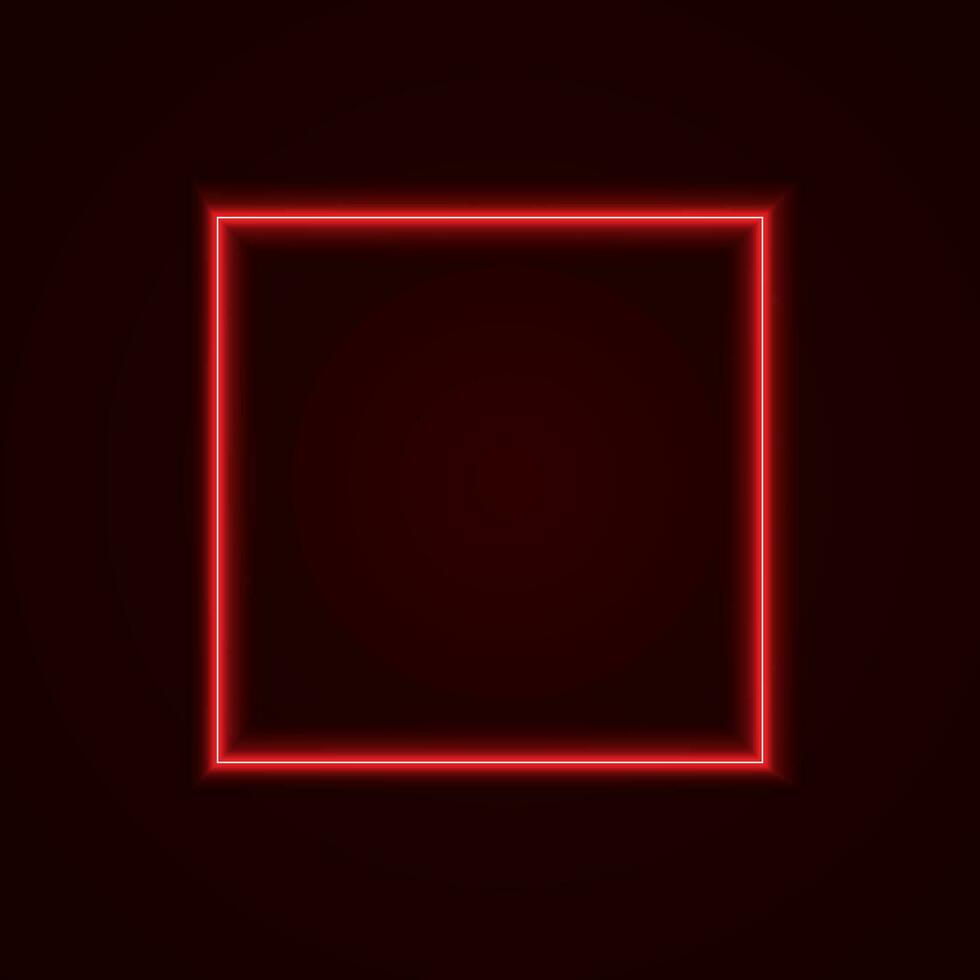 Glowing neon frame. Geometric border bright shine vectro illustration. vector