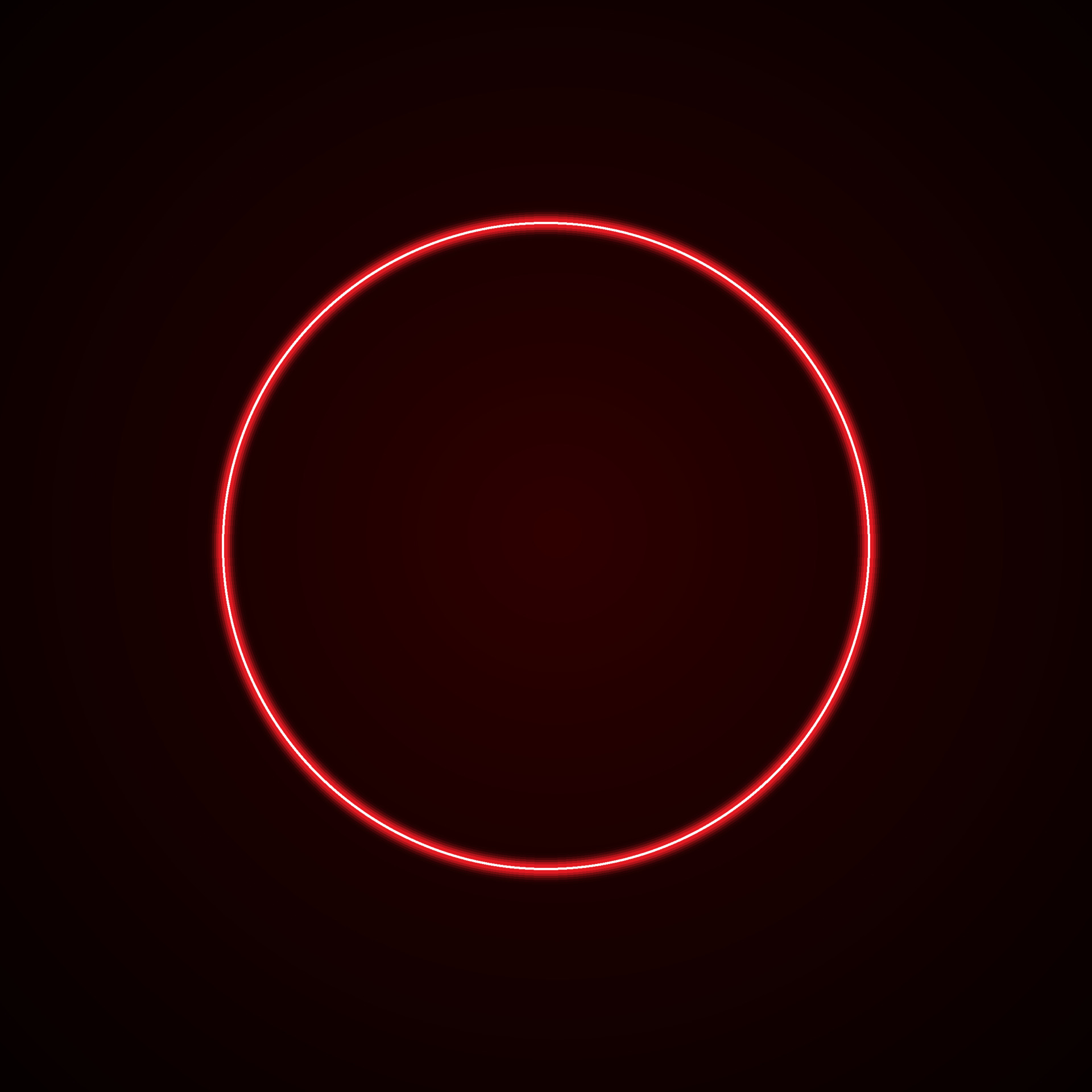Round red glowing neon frame. Geometric border bright shine vectro