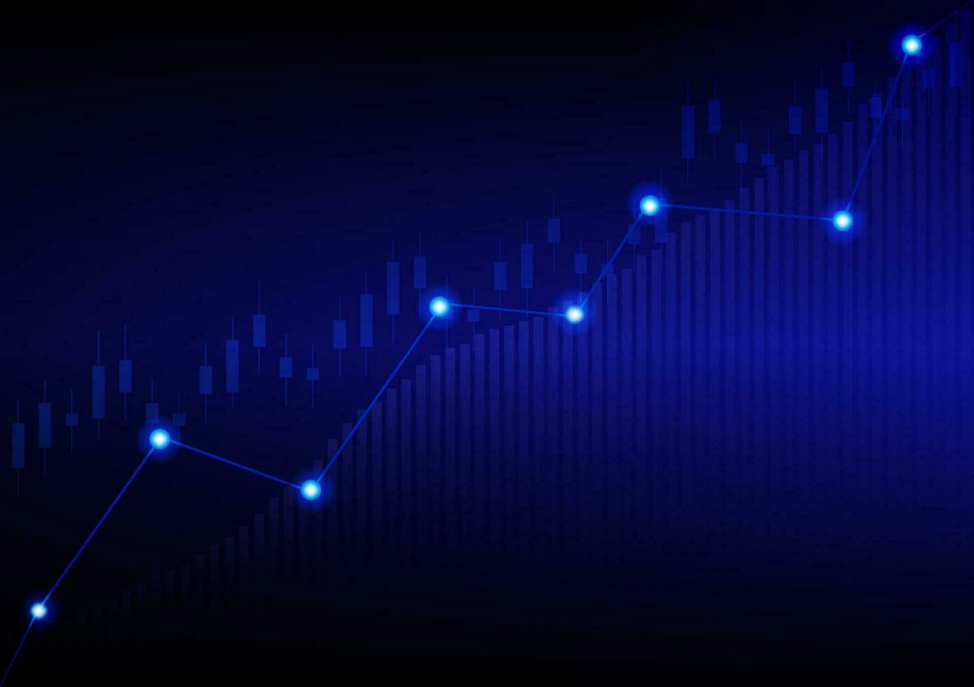 Investment stock market graph. Arrow growth business chart. Digital report background. Technology graphic vector illustrator.