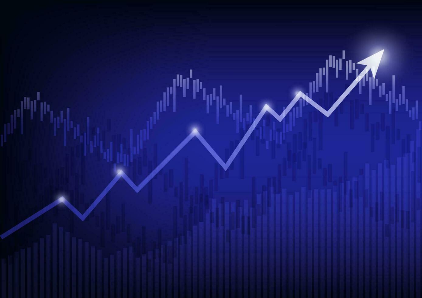 Investment stock market graph. Growth business chart. Digital arrow report background. Graphic vector illustrator.