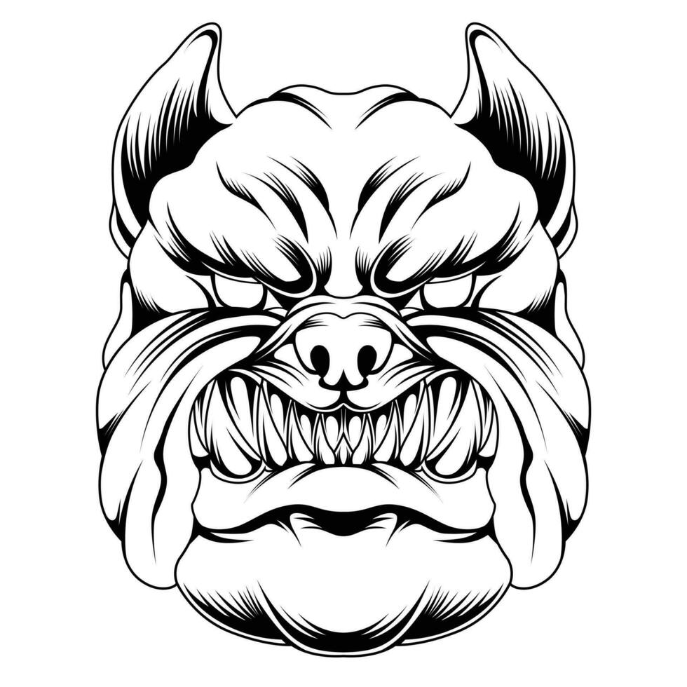Bulldog head vector illustration